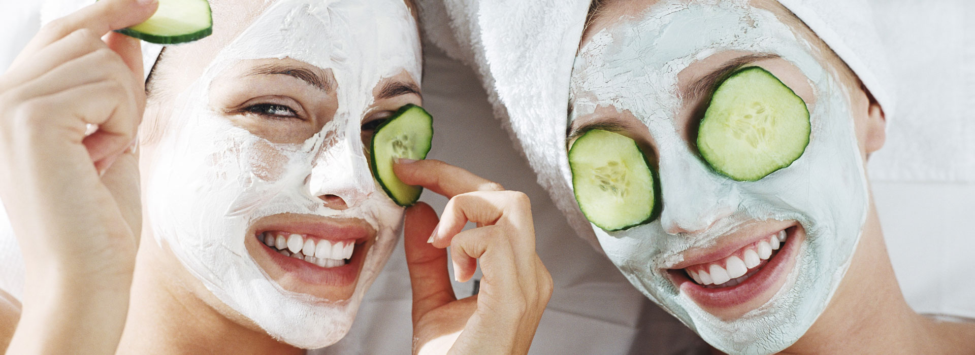 Women enjoying facial treatment